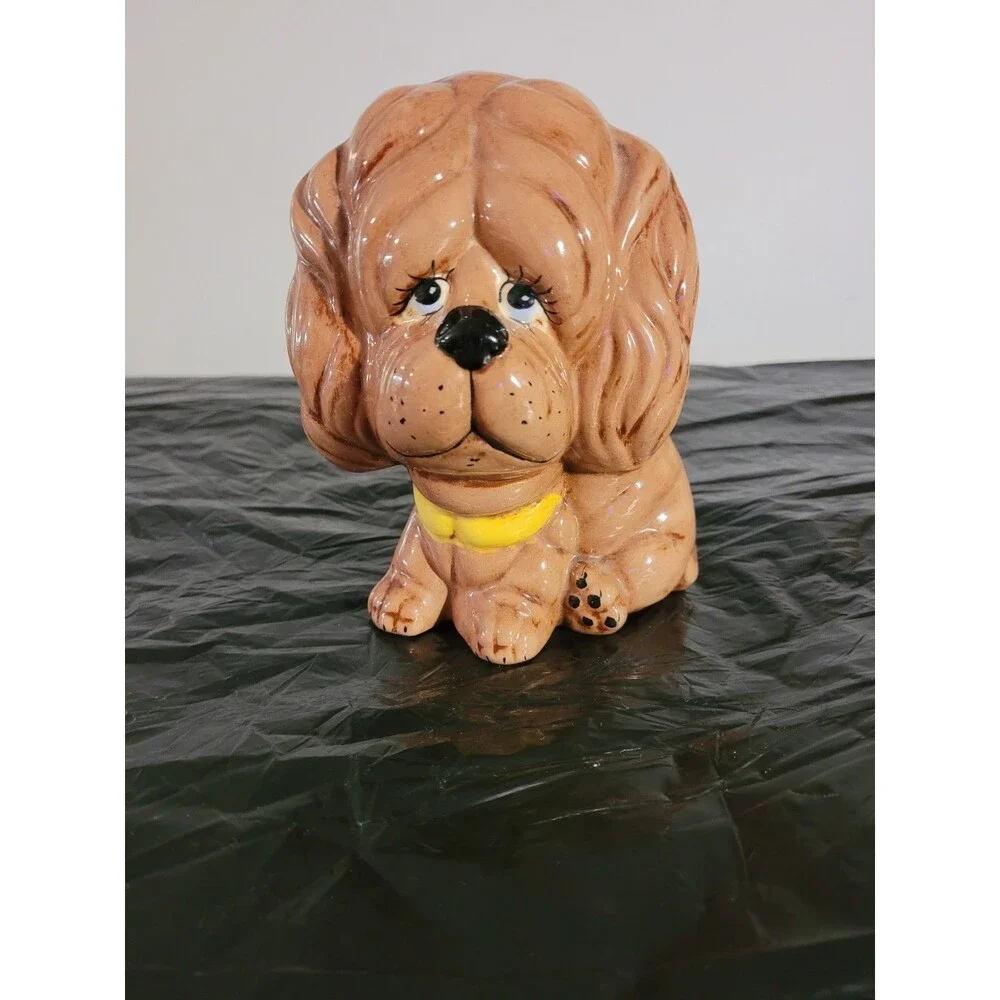 Wallace Berrie Type Puppy Droppy Eyes Brow With Collar Figurine